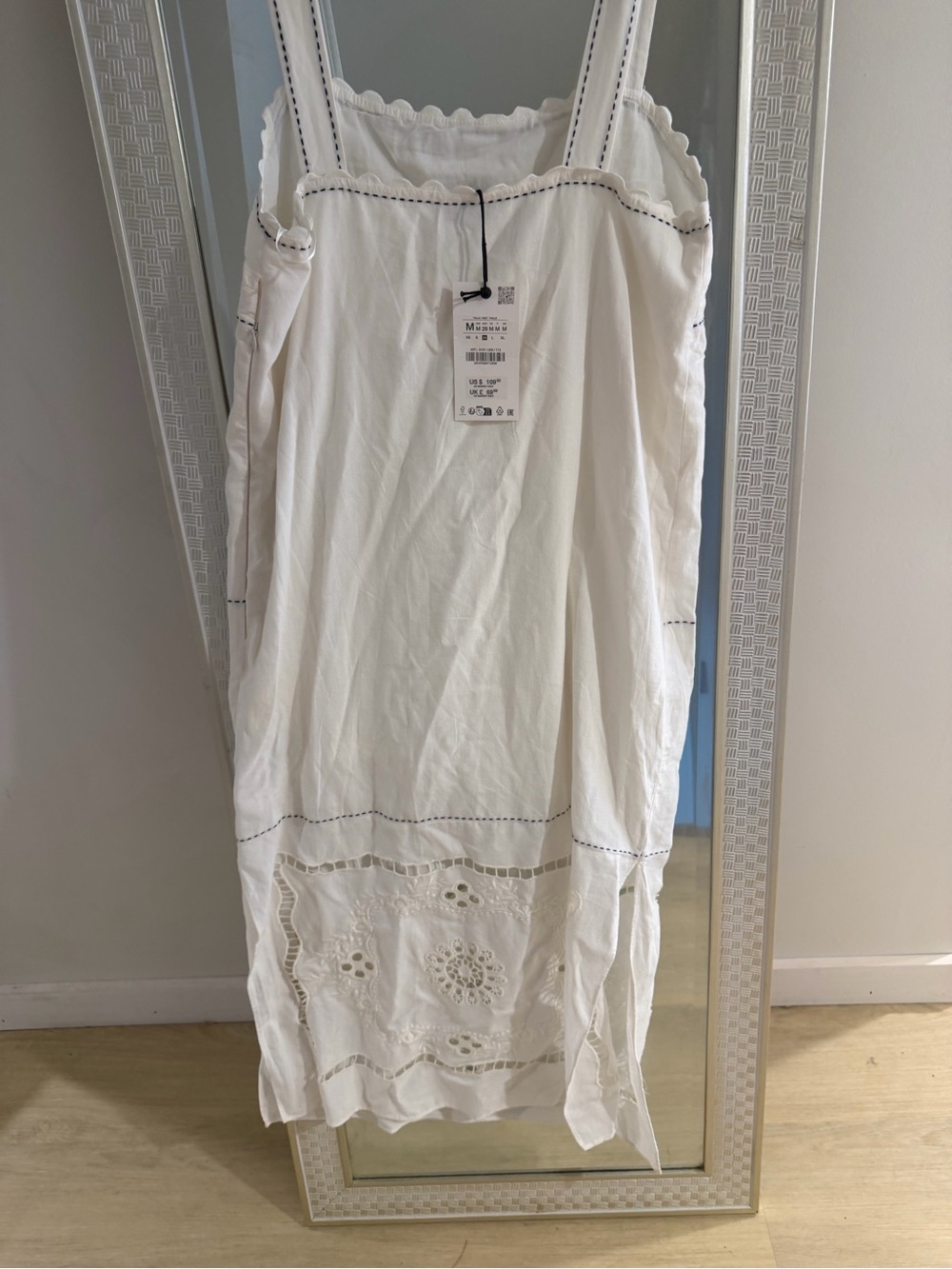 NWT Zara ZW Collection Embroidered Dress - Picture 9 of 14